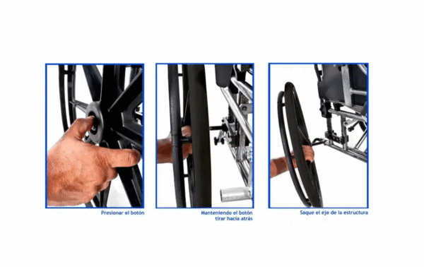 Fauteuil roulant pliable en Aluminium avec roues détacheables